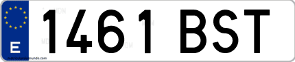Ejemplo de matrícula de coche ordinaria 1461 BST
