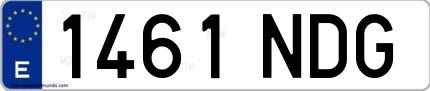 Ejemplo de matrícula española 1461 NDG