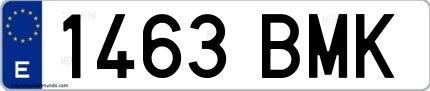 Ejemplo de matrícula española 1463 BMK