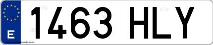 Ejemplo de matrícula española 1463 HLY