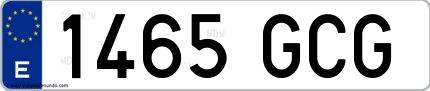 Ejemplo de matrícula española 1465 GCG