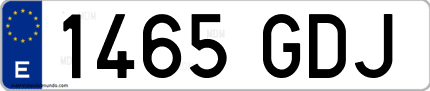 Ejemplo de matrícula de coche ordinaria 1465 GDJ