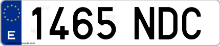 Ejemplo de matrícula de coche ordinaria 1465 NDC