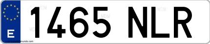 Ejemplo de matrícula española 1465 NLR