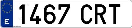 Ejemplo de matrícula española 1467 CRT