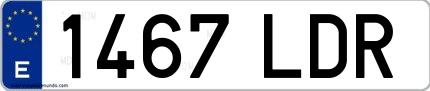 Ejemplo de matrícula española 1467 LDR