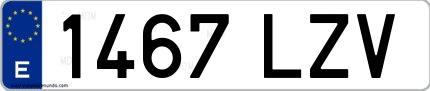 Ejemplo de matrícula española 1467 LZV