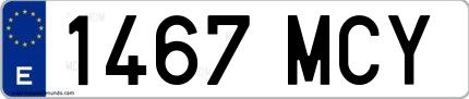 Ejemplo de matrícula española 1467 MCY