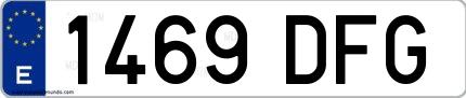 Ejemplo de matrícula española 1469 DFG