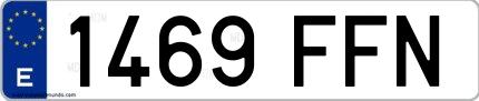Ejemplo de matrícula española 1469 FFN