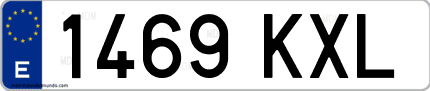 Ejemplo de matrícula de coche ordinaria 1469 KXL