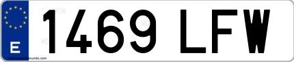 Ejemplo de matrícula española 1469 LFW