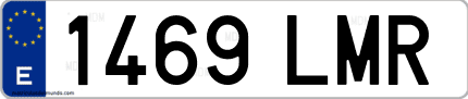 Ejemplo de matrícula de coche ordinaria 1469 LMR