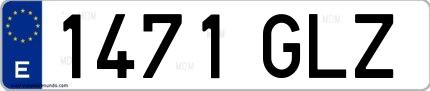 Ejemplo de matrícula española 1471 GLZ