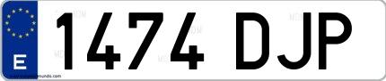 Ejemplo de matrícula española 1474 DJP