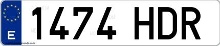 Ejemplo de matrícula española 1474 HDR