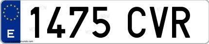 Ejemplo de matrícula española 1475 CVR