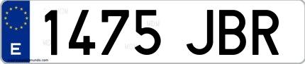 Ejemplo de matrícula española 1475 JBR