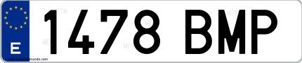 Ejemplo de matrícula española 1478 BMP