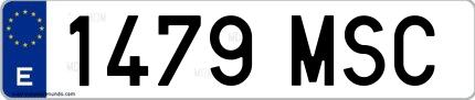 Ejemplo de matrícula española 1479 MSC