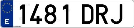 Ejemplo de matrícula española 1481 DRJ