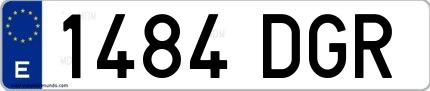 Ejemplo de matrícula española 1484 DGR