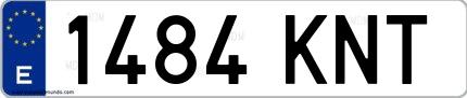 Ejemplo de matrícula española 1484 KNT