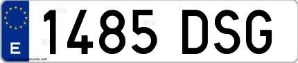 Ejemplo de matrícula española 1485 DSG