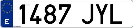 Ejemplo de matrícula española 1487 JYL