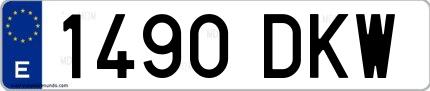 Ejemplo de matrícula española 1490 DKW