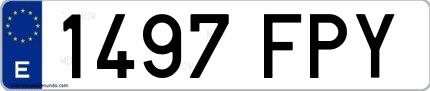 Ejemplo de matrícula española 1497 FPY