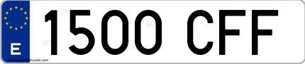 Ejemplo de matrícula española 1500 CFF