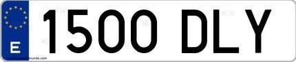 Ejemplo de matrícula española 1500 DLY