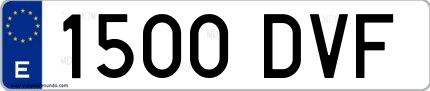 Ejemplo de matrícula española 1500 DVF
