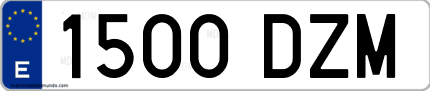 Ejemplo de matrícula de coche ordinaria 1500 DZM