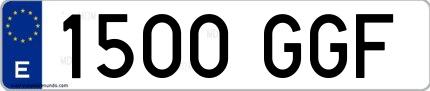 Ejemplo de matrícula española 1500 GGF