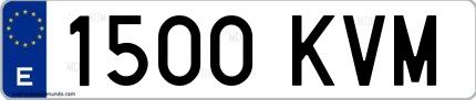 Ejemplo de matrícula española 1500 KVM
