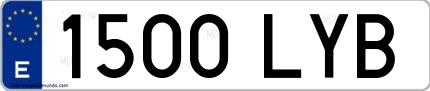Ejemplo de matrícula española 1500 LYB
