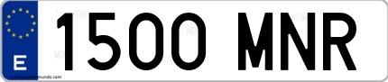 Ejemplo de matrícula española 1500 MNR