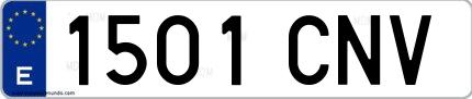 Ejemplo de matrícula española 1501 CNV