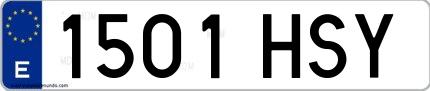 Ejemplo de matrícula española 1501 HSY