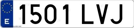 Ejemplo de matrícula española 1501 LVJ