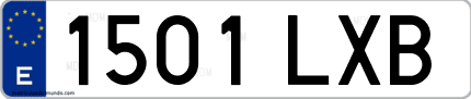Ejemplo de matrícula de coche ordinaria 1501 LXB