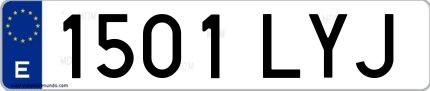 Ejemplo de matrícula española 1501 LYJ