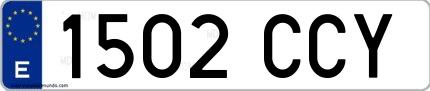 Ejemplo de matrícula española 1502 CCY