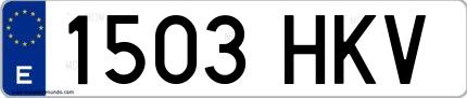 Ejemplo de matrícula española 1503 HKV