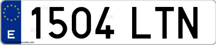 Ejemplo de matrícula de coche ordinaria 1504 LTN