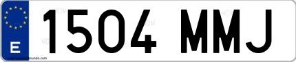 Ejemplo de matrícula española 1504 MMJ
