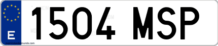 Ejemplo de matrícula de coche ordinaria 1504 MSP