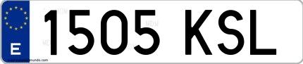 Ejemplo de matrícula española 1505 KSL